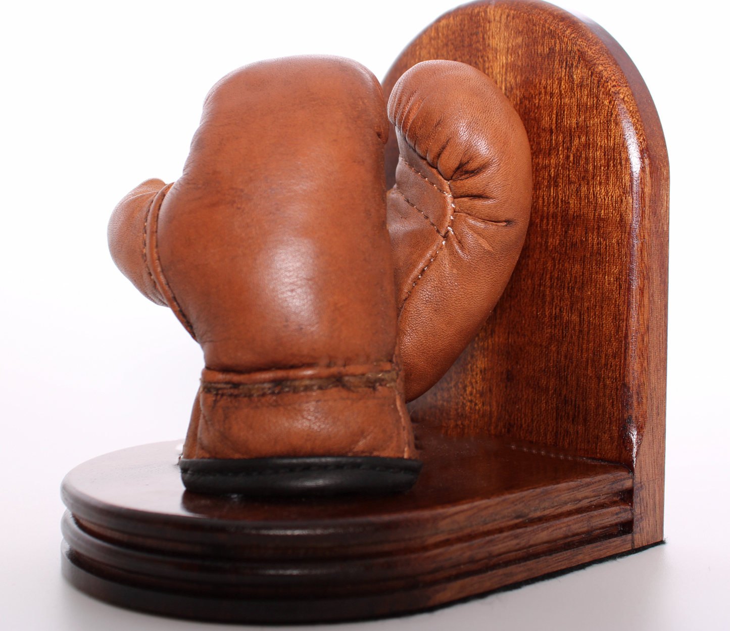 Leather boxing glove bookend