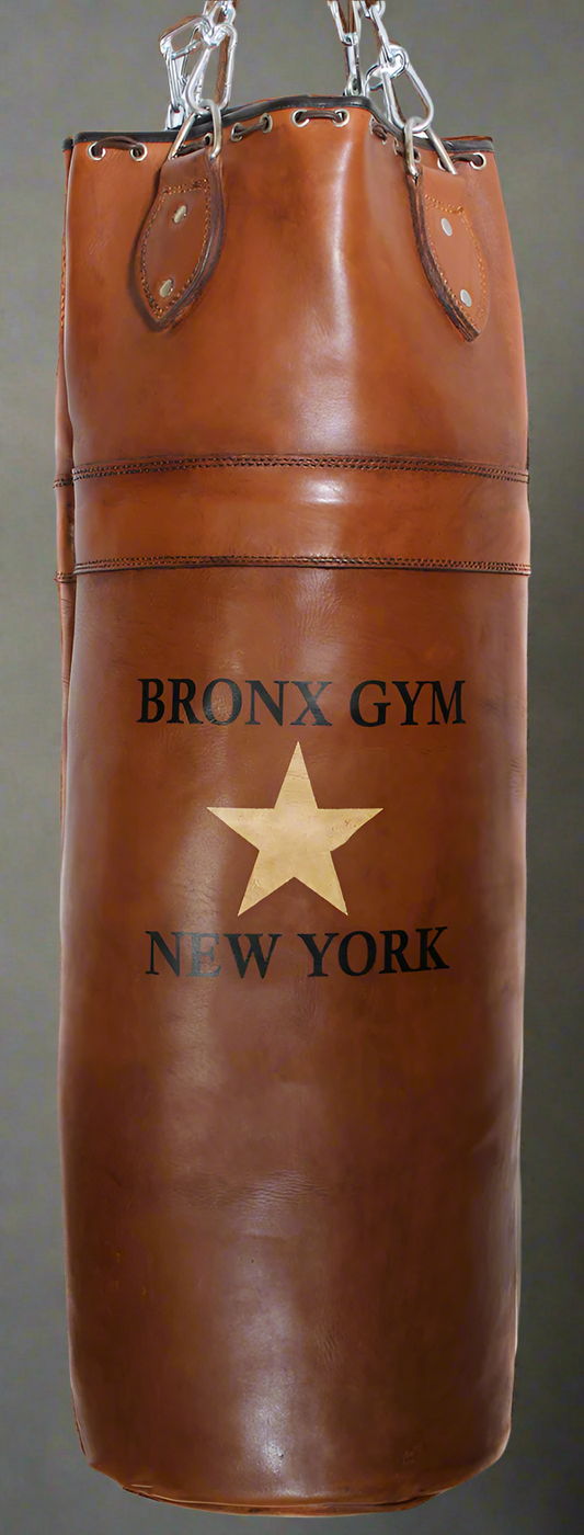 Vintage leather boxing bag